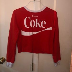 Coca-Cola Red Long Sleeve Cropped Tee